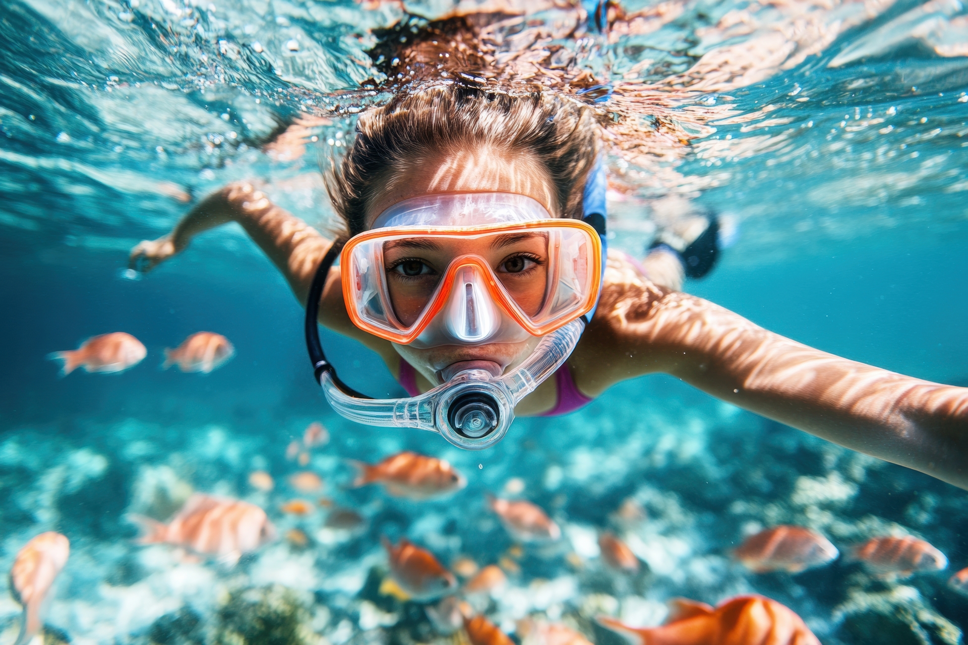 Snorkeling in the clear water off Grand Cayman