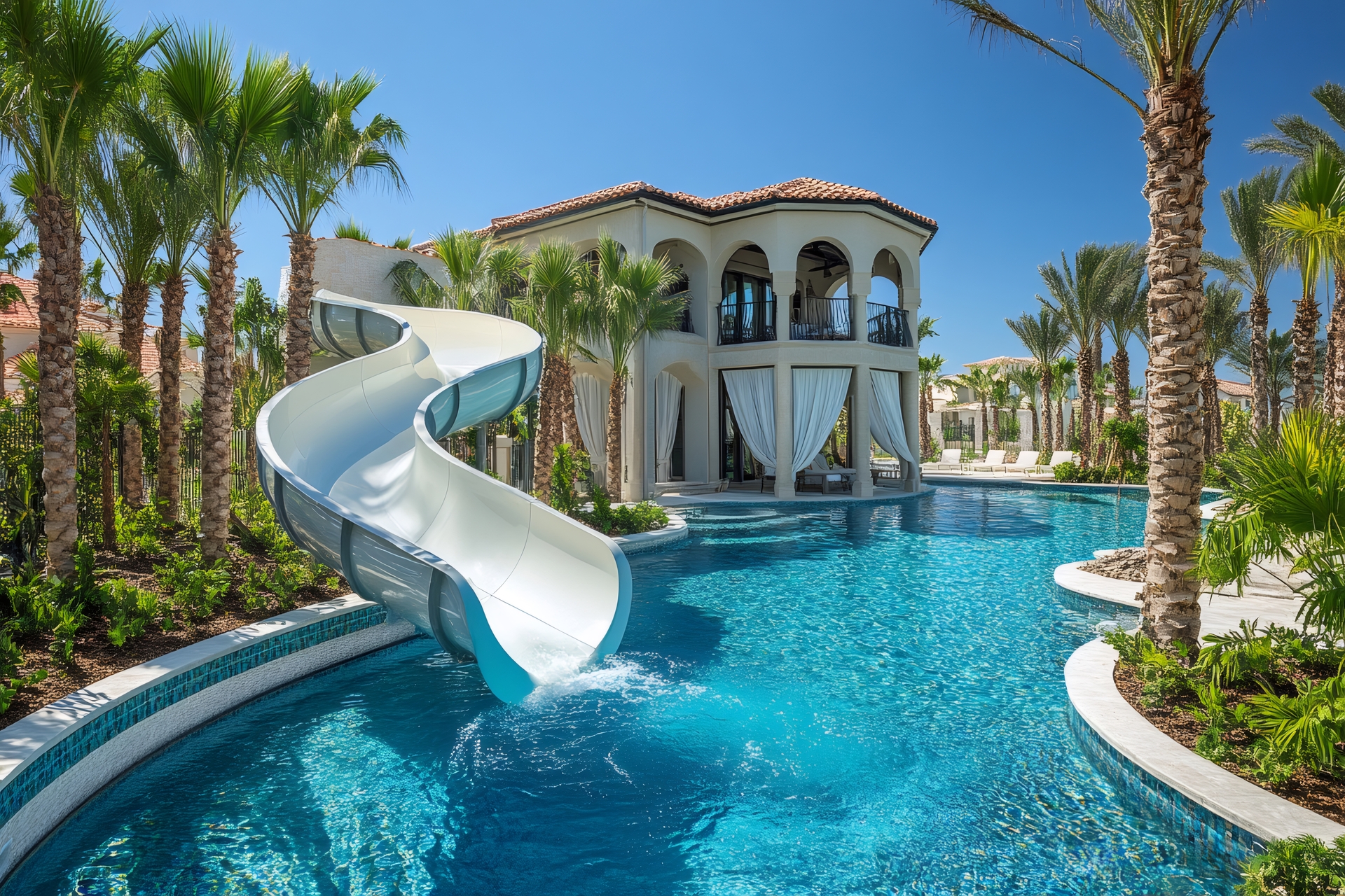 Brilliant turquoise water at a Turks & Caicos resort