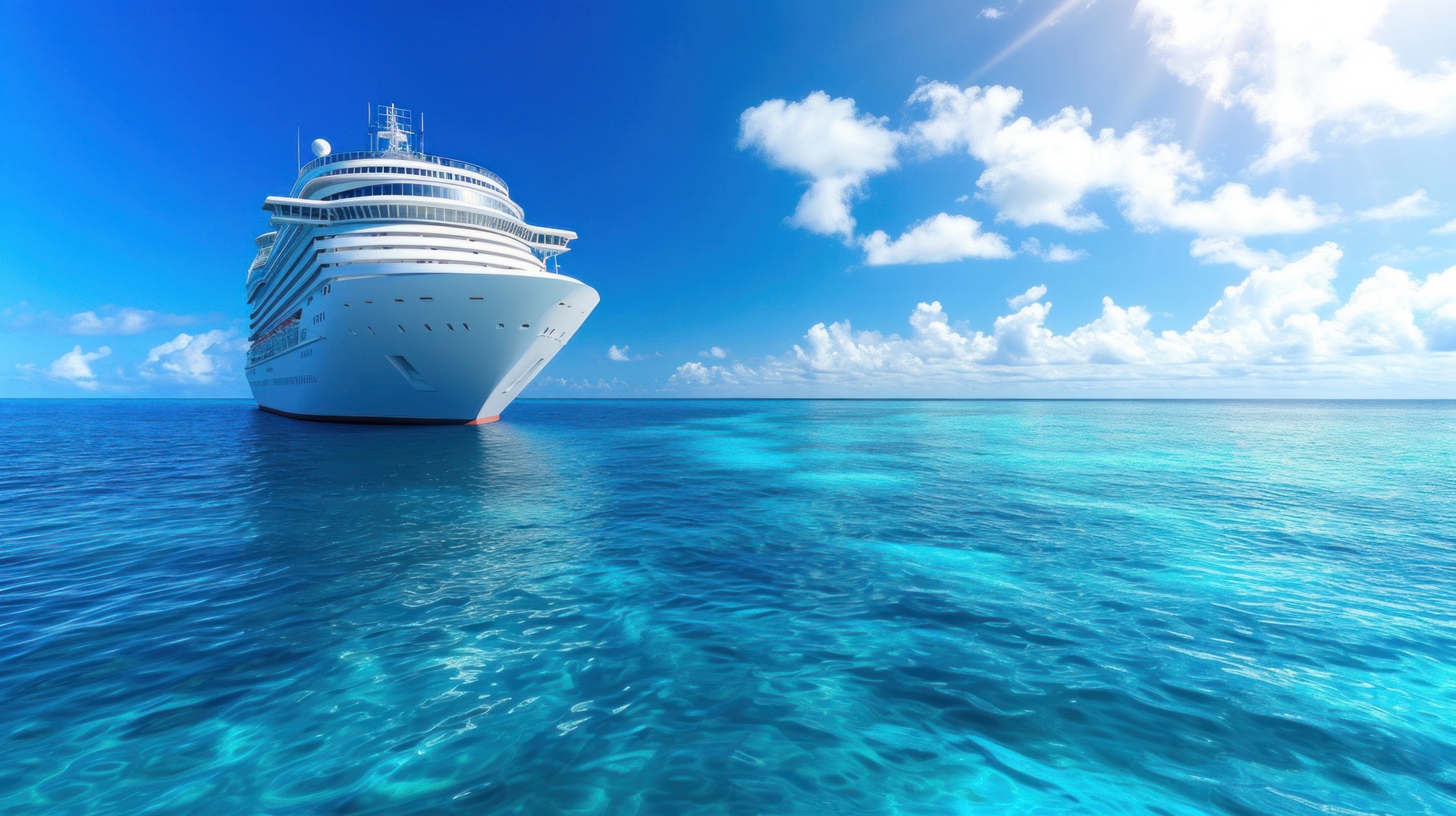 An elegant luxury cruise ship at sea