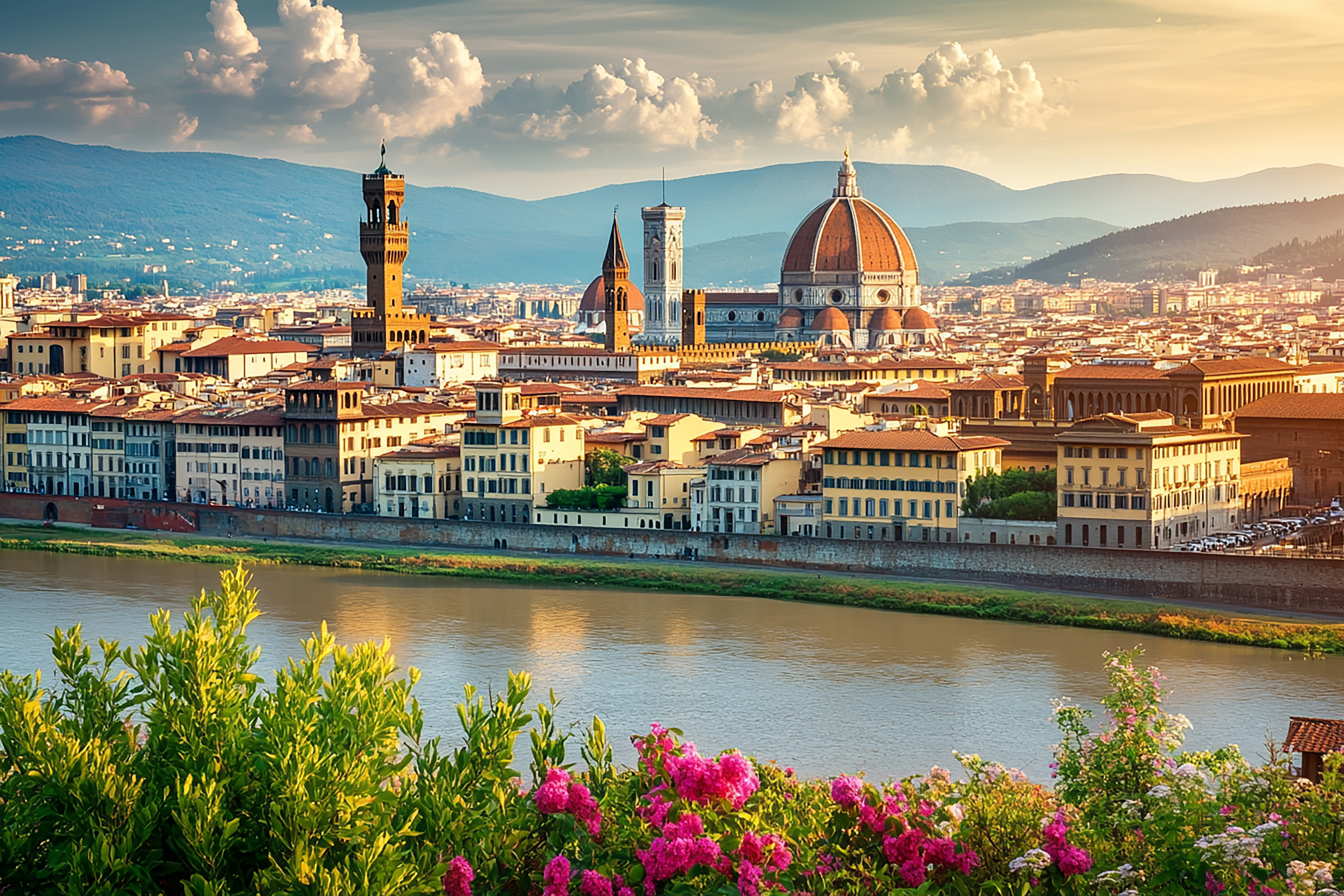 The terracotta rooftops and Duomo of Florence, Italy