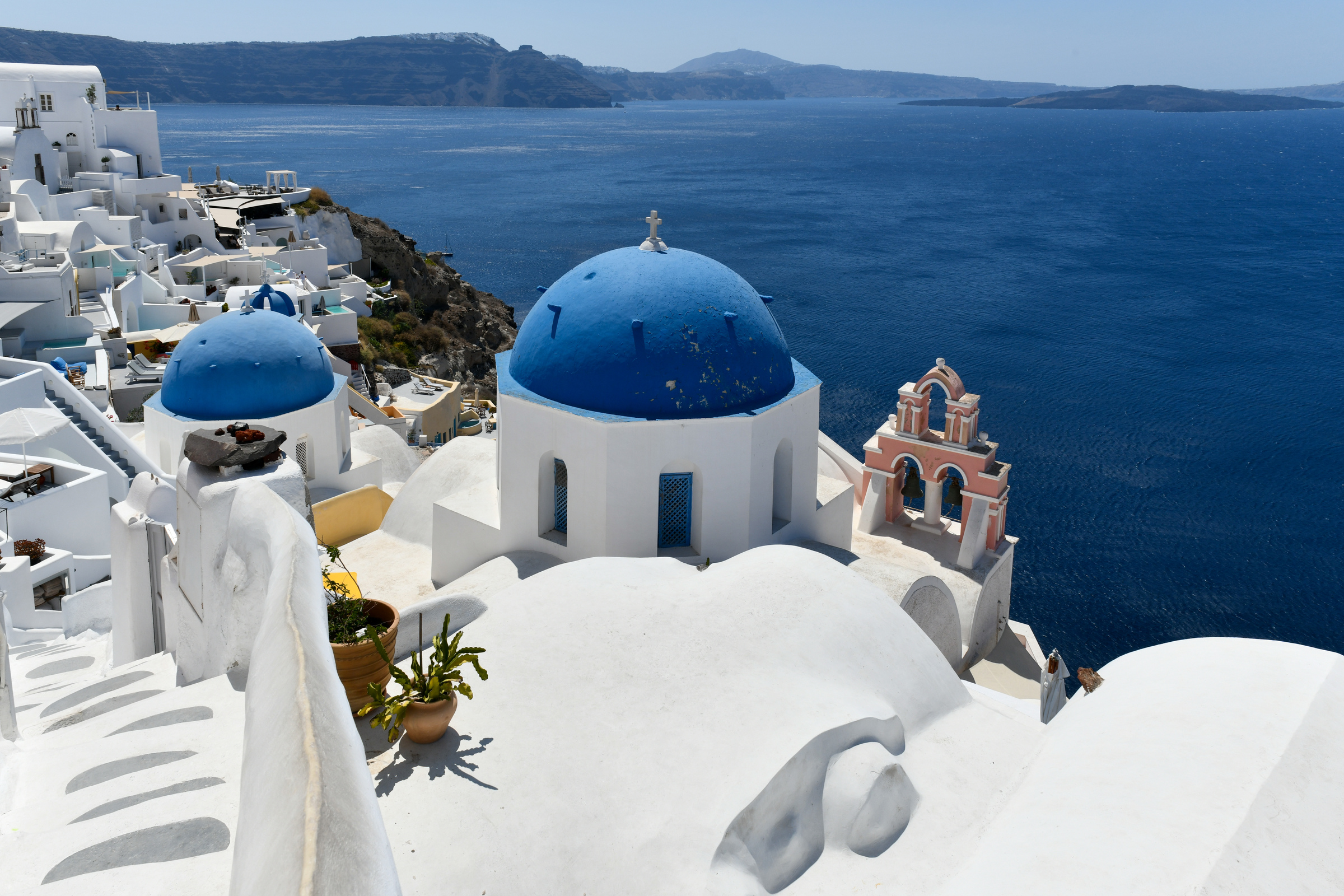 Whitewashed village of Oia on Santorini in the Greek Isles