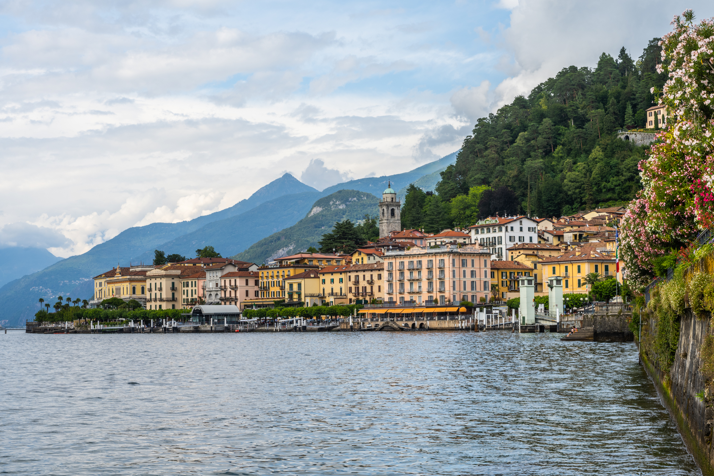 Lake Como seen from Bellagio, framed by mountains and villas