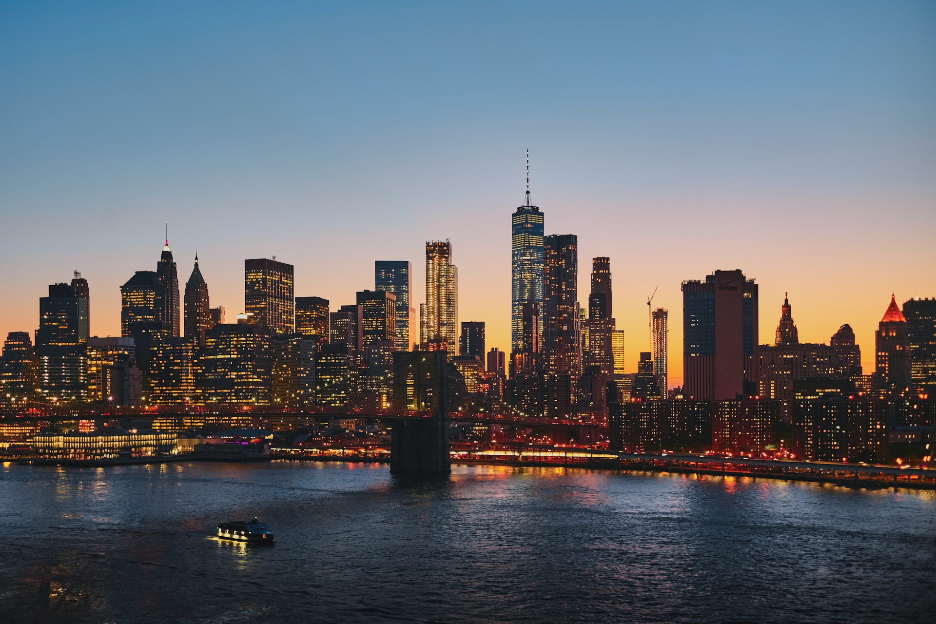 Manhattan streets and skyscrapers in New York City